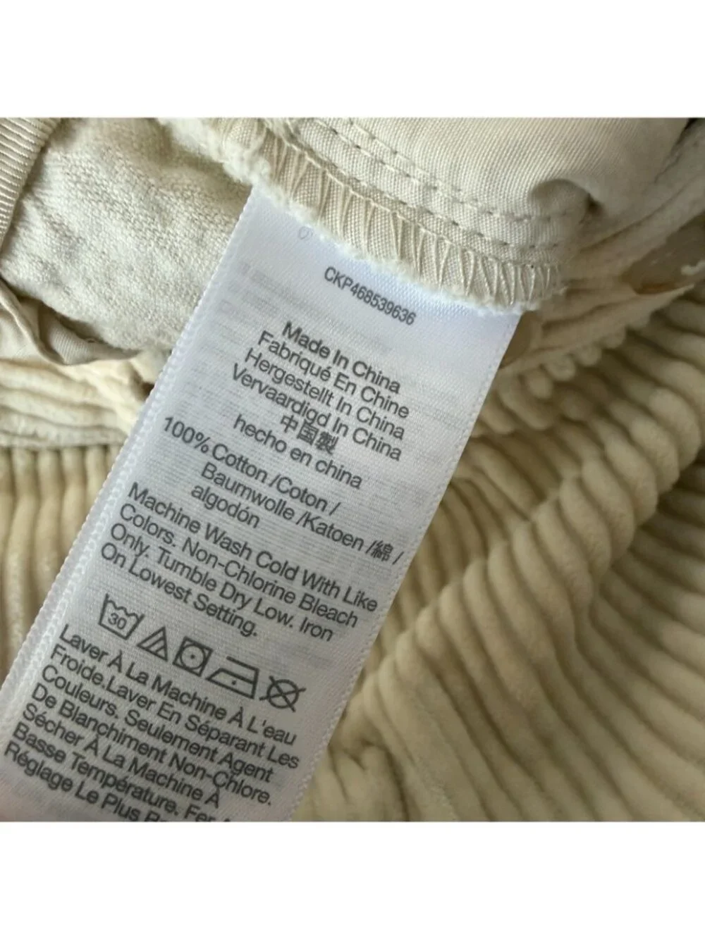 Madewell Wide Leg Wale Corduroy Pants Womens 28 6 Cream High Rise